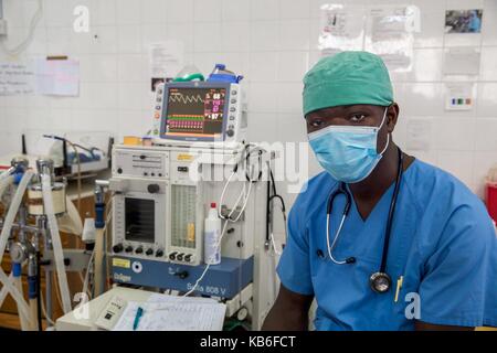 Serabu is located in the southeast of Sierra Leone the hospital is the only medical facility for thousands of people Pictured January/February 2017 | usage worldwide Stock Photo