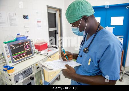 Serabu is located in the southeast of Sierra Leone the hospital is the only medical facility for thousands of people Pictured January/February 2017 | usage worldwide Stock Photo