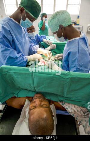 Serabu is located in the southeast of Sierra Leone the hospital is the only medical facility for thousands of people Pictured January/February 2017 | usage worldwide Stock Photo