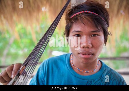 Mindoro is an island in the west of the Philippines. The indigenous peoples of the province are the Mangyans, they live off civilization areas and avoid contact with other islanders. Only the German Doctors come regularly and provide medical assistance. Ap | usage worldwide Stock Photo