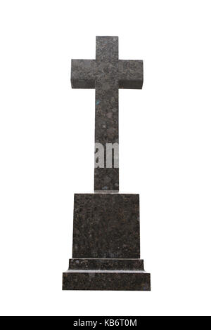 marble cross isolated on white background Stock Photo