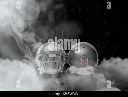 Digital composite of american football  player standing in stadium starting game Stock Photo