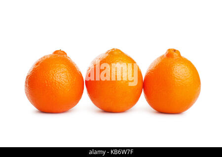 Three oranges isolated on a white background Stock Photo