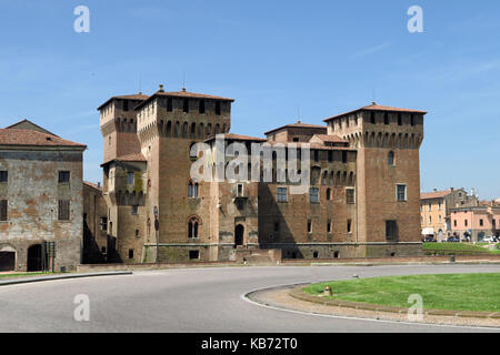The exterior northeast corner of city castle defenses in Mantova, Northern Italy outside of Verona Stock Photo