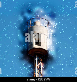 Digitally enhanced image of an Air raid siren in the centre of Tel Aviv, Israel Stock Photo