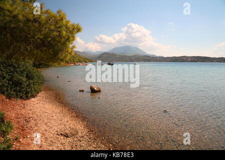 Loutraki lake, Corinth, Greece Stock Photo