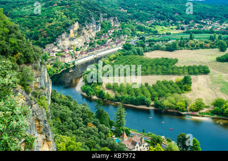 Panorama of la Roque Gageac in Dordogne, France Stock Photo