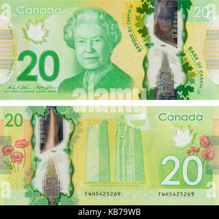 20 twenty canadian dollars Stock Photo
