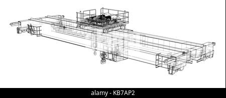 Overhead crane sketch. Vector Stock Vector