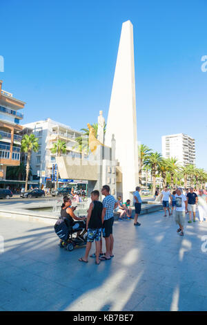 Salou, Spain - August 13, 2017: Salou is one of the largest tourist cities in Spain. Stella on the street for hiking. A monument to King Jaime I. Stock Photo