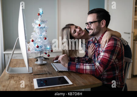 Young attractive designers working together from home Stock Photo