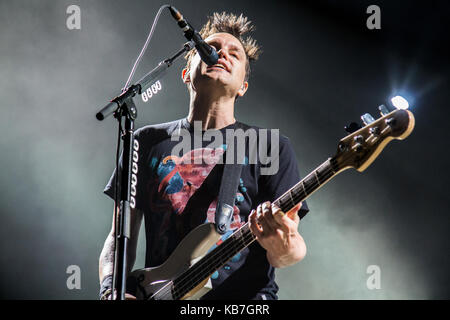 Milan Italy. 03 July 2012. The American band BLINK-182 performs live on stage at Mediolanum Forum to present their new album 'Neighborhoods' Stock Photo