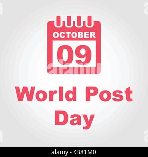 World post day in October with calendar icon - vector illustration Stock Vector
