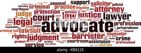 Advocate word cloud concept. Vector illustration Stock Vector