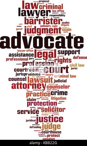 Advocate word cloud concept. Vector illustration Stock Vector