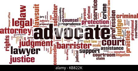 Advocate word cloud concept. Vector illustration Stock Vector