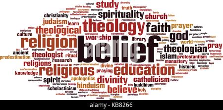 Belief word cloud concept. Vector illustration Stock Vector