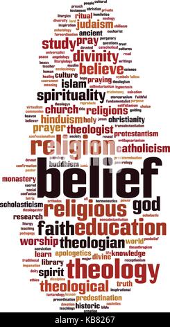 Belief word cloud concept. Vector illustration Stock Vector