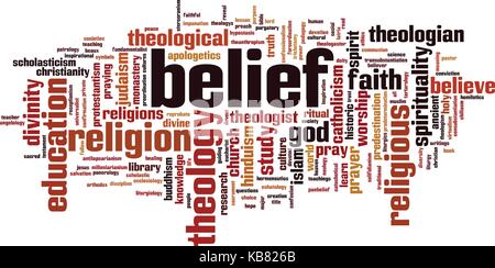 Belief word cloud concept. Vector illustration Stock Vector