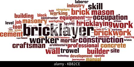 Bricklayer word cloud concept. Vector illustration Stock Vector