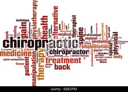 Chiropractic word cloud concept. Vector illustration Stock Vector