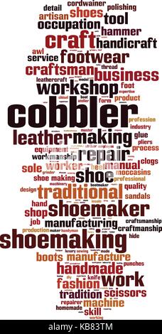 Cobbler word cloud concept. Vector illustration Stock Vector