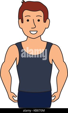 thin man in sports suit vector illustration design Stock Vector