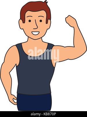 thin man in sports suit vector illustration design Stock Vector