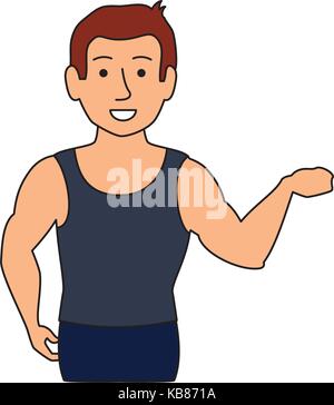 thin man in sports suit vector illustration design Stock Vector