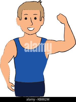 thin man in sports suit vector illustration design Stock Vector