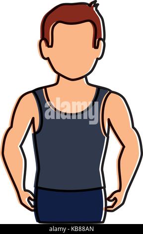 thin man in sports suit vector illustration design Stock Vector