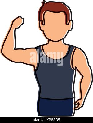 thin man in sports suit vector illustration design Stock Vector