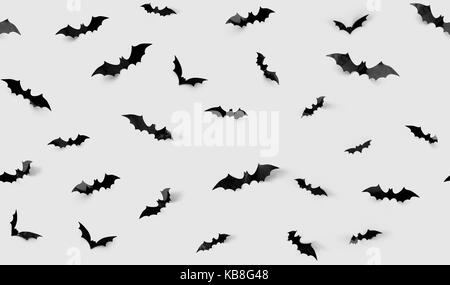 seamless pattern with halloween bats Stock Photo