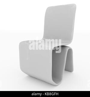 modern chair design - white - isolated on white - 3d rendering Stock Photo