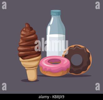 Desserts and sweets Stock Vector