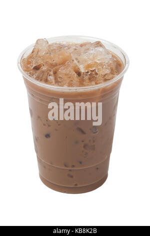 Iced Coffee Latte in Plastic Cup Isolated on White Background, C Stock  Photo - Image of brown, straw: 91887366