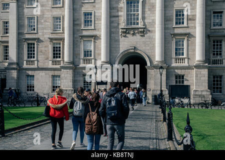 Students at Trinity College, Dublin city, Ireland. Stock Photo