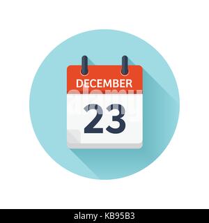 December 23. Vector flat daily calendar icon. Date and time, day, month 2018. Holiday. Season. Stock Vector