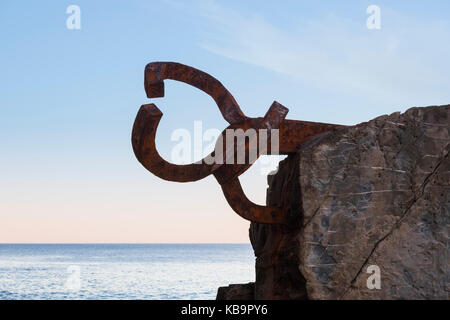 Sculpture Peine de los Vientos in San Sebastian, Basque Country, Spain Stock Photo