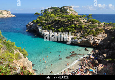 Calo des Moro beach view on Mallorca Balearic island in Spain Stock Photo