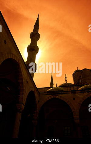 Sunset over the Sultan Ahmed Mosque (Blue Mosque). Istanbul. Turkey ...