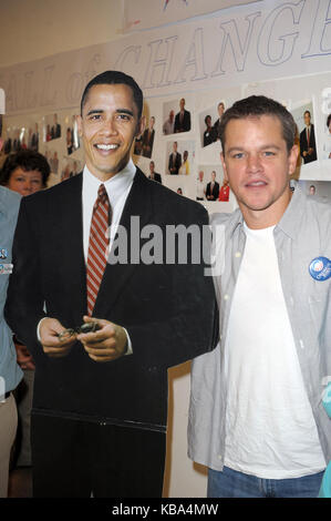 MIAMI BEACH, FL - DECEMBER 22: (EXCLUSIVE COVERAGE)  Matt Damon has taken another swipe at Barack Obama and dismissed him as a 'one term President.' In his most ferocious attack to date, the Hollywood star vented his anger at the President's failure to bring about change in America. He said: 'I've talked to a lot of people who worked for Obama at the grassroots level. One of them said to me, 'Never again. I will never be fooled again by a politician'.'  'You know, a one-term president with some balls who actually got stuff done would have been, in the long run of the country, much better.'  Hi Stock Photo