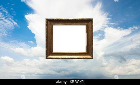 picture frame on the sky background ,empty space ,Available space for a variety of applications Stock Photo