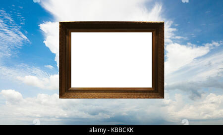 picture frame on the sky background ,empty space ,Available space for a variety of applications Stock Photo
