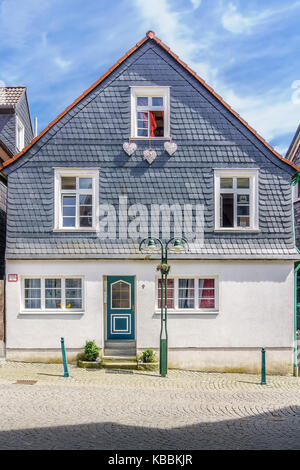 The exterior facade of a residence in the borough of Lennep, Remscheid, North Rhine-Westphalia, Germany Stock Photo