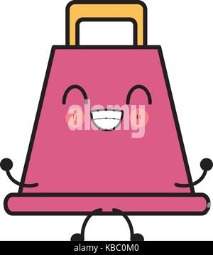 Shopping bag isolated cute kawaii cartoon Stock Vector