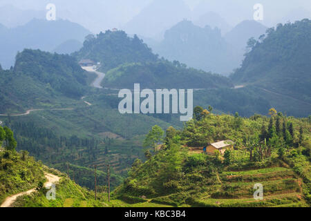 Quan Ba Heaven Gate, Ha Giang, Vietnam. Quan Ba is a rural district of Ha Giang province in the Northeast region of Vietnam. Stock Photo