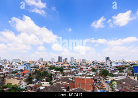 Panoramic view of Ho Chi Minh city (or Saigon), Vietnam. Ho Chi Minh city is the largest city and economic center in Vietnam Stock Photo