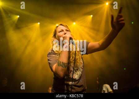 The English rapper, poet and spoken word artist Kate Tempest performs a live concert at Dutch showcase festival and music conference Eurosonic Festival 2015. Netherlands, 16/01 2015. Stock Photo