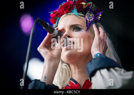 The English singer, songwriter and musician Kyla La Grange performs a live concert at the Norwegian music festival Bergenfest 2015 in Bergen. Norway, 13/06 2015. Stock Photo